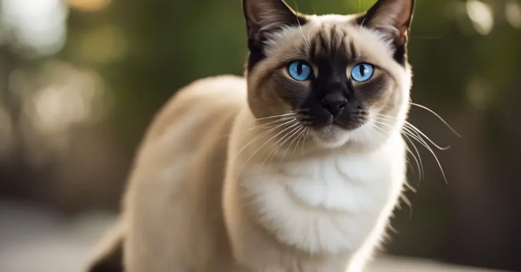 Siamese cat with light blue eyes
